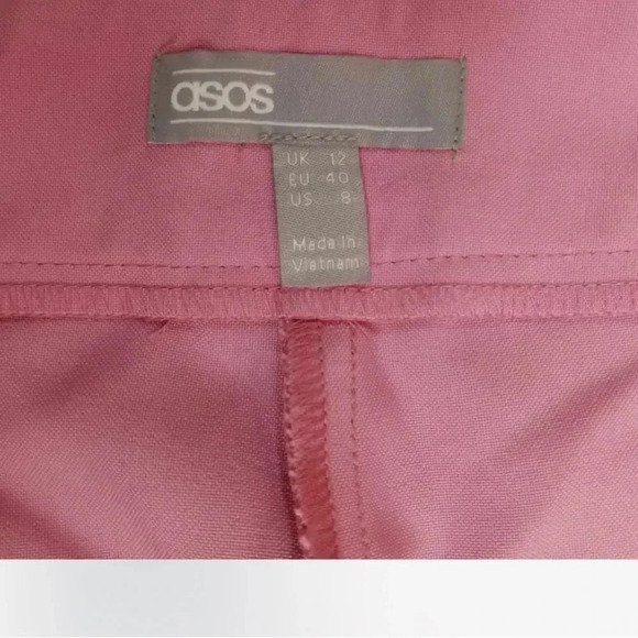 ASOS Y.A.S Mini Cord Wide Leg High Rise Pink Pants Size 8 - Picture 8 of 10